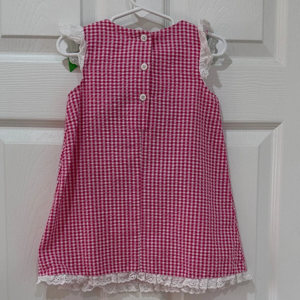 Good Lad Pink Gingham Frog Dress 2T - Picture 2 of 8